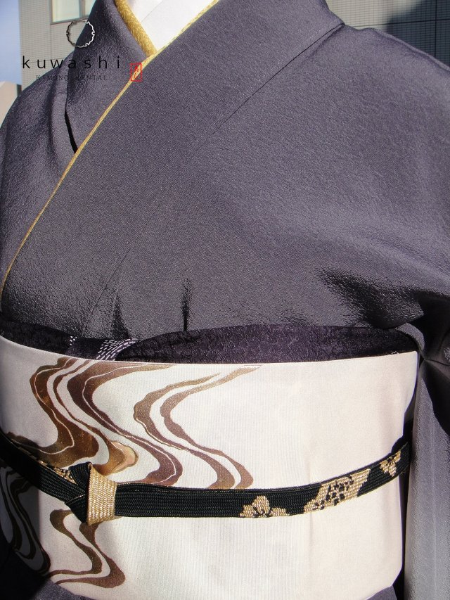 正絹附下訪問着レンタル】 10016 紺／ぼかし正絹付下訪問着金彩