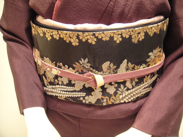 深紫三色ぼかし正絹付下訪問着　箔袋帯フルセット