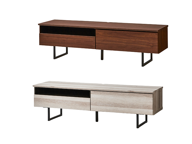 Emil木目×ブラックアイアン　テレビボード　幅1400