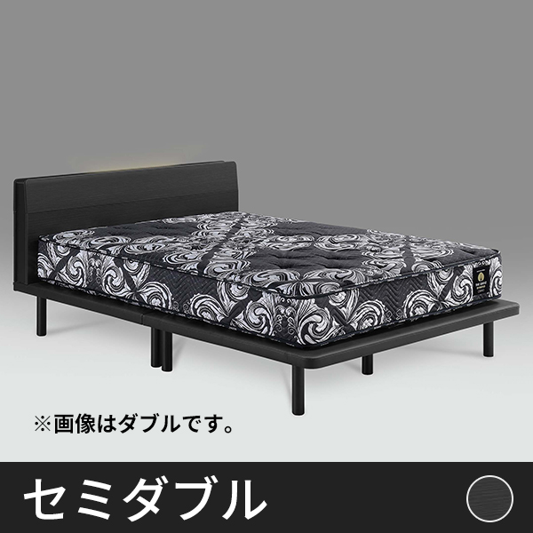 Tasia床面高さ調整可能 一口コンセント・ LED照明付き ベッドフレーム　セミダブル