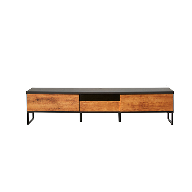 Emilウッド調×ブラック　テレビボード　幅1500