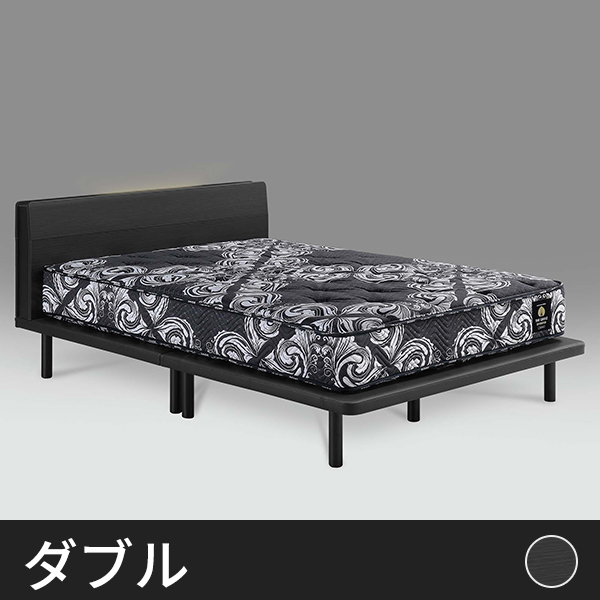 Tasia床面高さ調整可能 一口コンセント・ LED照明付き ベッドフレーム