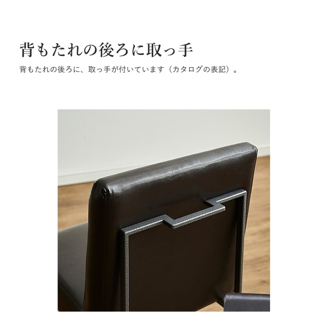 Alva スチール ダイニングチェア 2脚セット　背もたれの後ろに取っ手