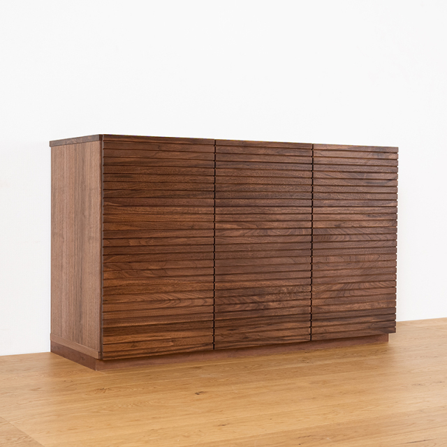 天然木、無垢材使用キャビネット風雅／FUUGA-幅1200mm（ウォルナット・ウォルナット-スリット）st4