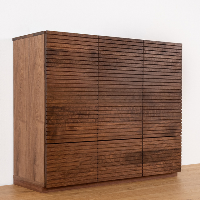 天然木、無垢材使用サイドキャビネット風雅／FUUGA-幅1460mm（ウォルナット・ウォルナット-スリット）st15