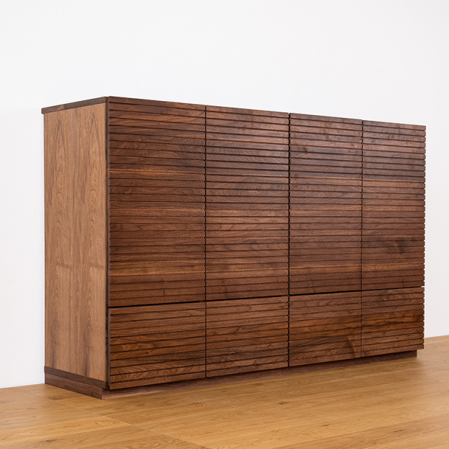 風雅／FUUGA　サイドキャビネット 幅1600 mm（ウォールナット・スリット）