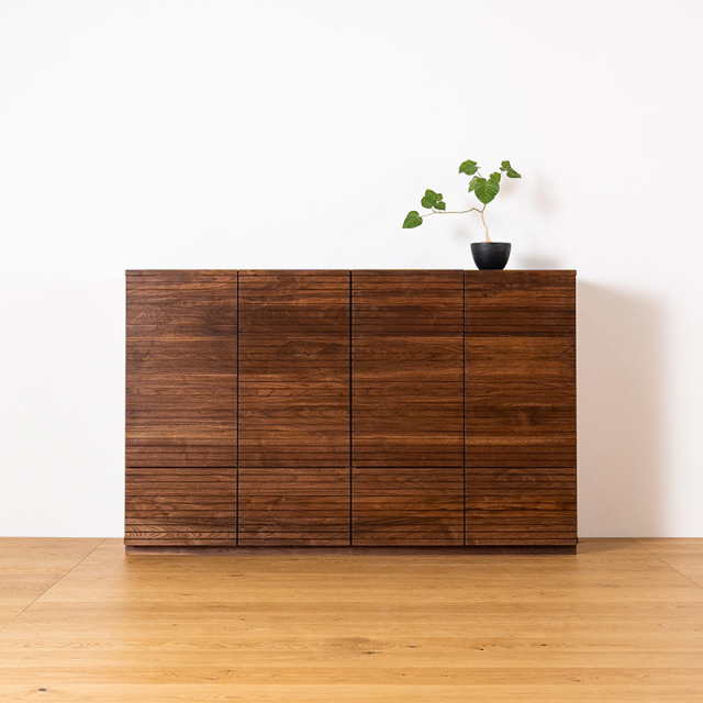 風雅／FUUGA　サイドキャビネット 幅1600 mm（ウォールナット・スリット）