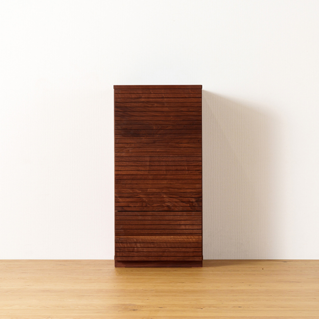 風雅／FUUGA　サイドキャビネット 幅490 mm（ウォールナット・ウォルナット-スリット）