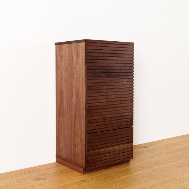 風雅／FUUGA　サイドキャビネット 幅490 mm（ウォールナット・ウォルナット-スリット）