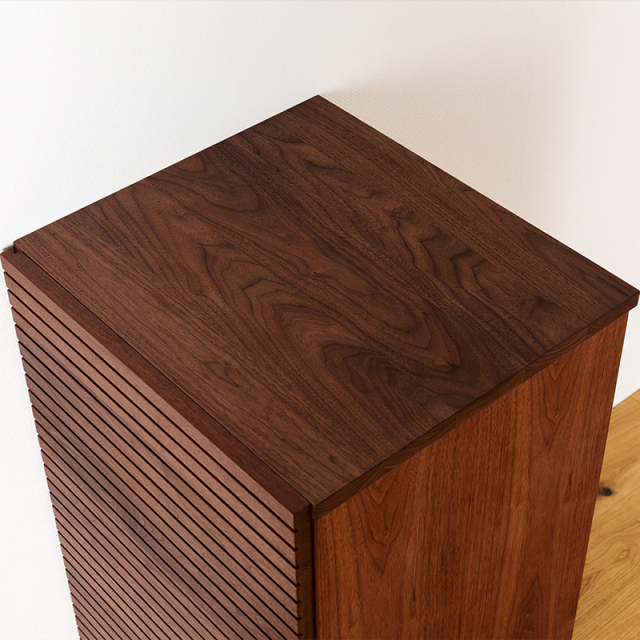 風雅／FUUGA　サイドキャビネット 幅490 mm（ウォールナット・ウォルナット-スリット）