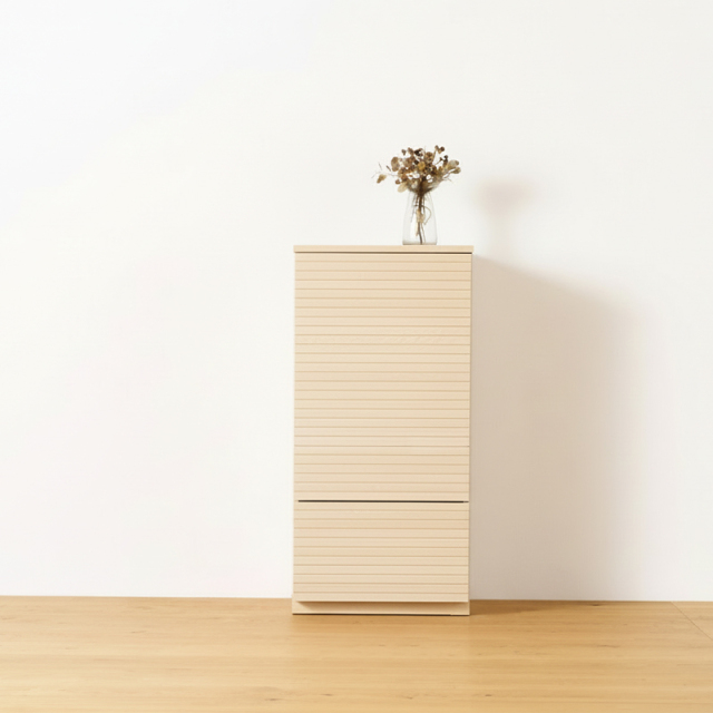 風雅／FUUGA　サイドキャビネット 幅490 mm（ホワイトアッシュ-スリット）