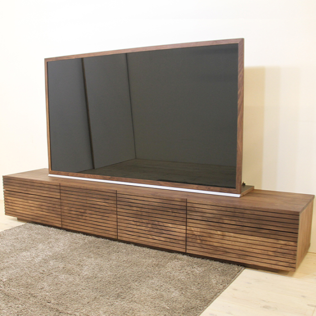 天然木、無垢材使用テレビボード 風雅／FUUGA-幅2400mmタイプ2（ウォール ナット・ウォルナット‐スリット）st2