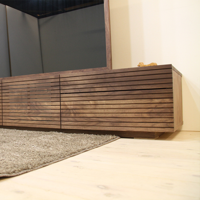 天然木、無垢材使用テレビボード 風雅／FUUGA-幅2400mmタイプ2（ウォール ナット・ウォルナット‐スリット）st6