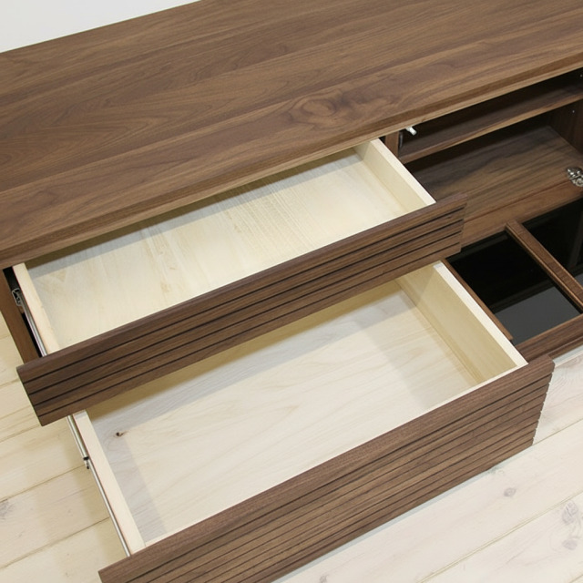 天然木、無垢材使用テレビボード 風雅／FUUGA-幅2400mmタイプ2（ウォール ナット・ウォルナット‐スリット）st8