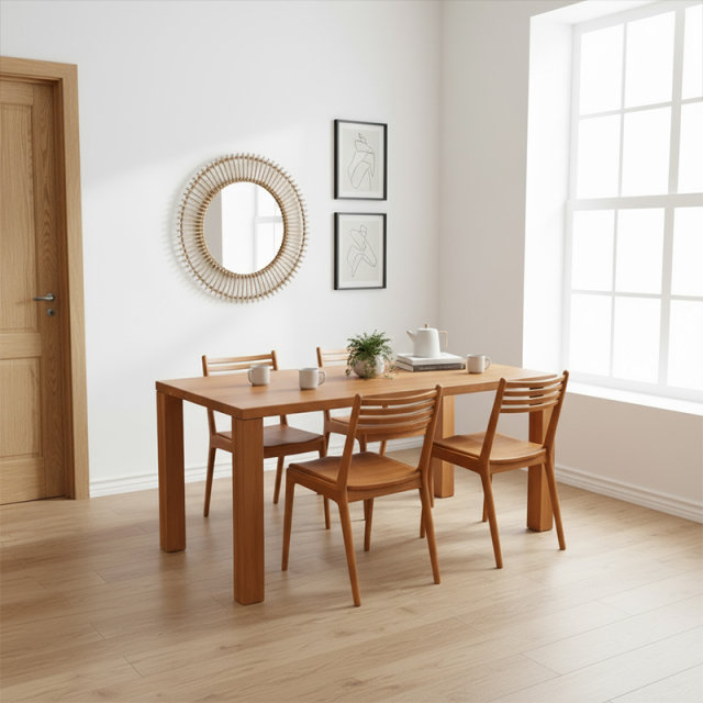 凛　ダイニングテーブルセット　幅1800mm（ブラックチェリー）