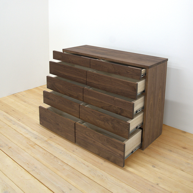 彩美 チェスト 1200 ウォールナットStock