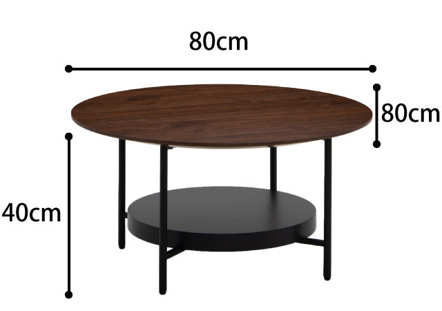 Olivia木製円形テーブル 幅800mm