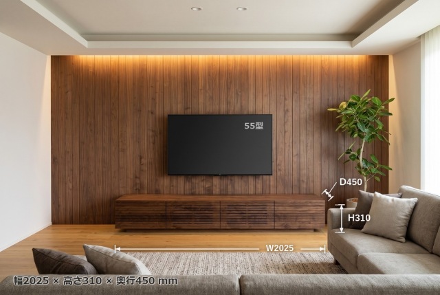 木目アクセントスタイルの風雅テレビボード