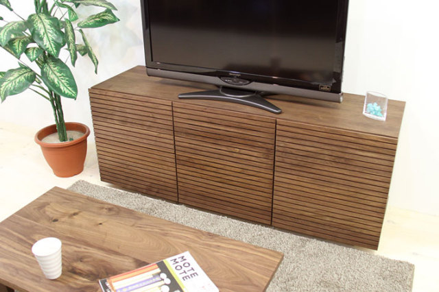 流れ杢が美しい 天然木・無垢のウォールナットのチェスト 風雅