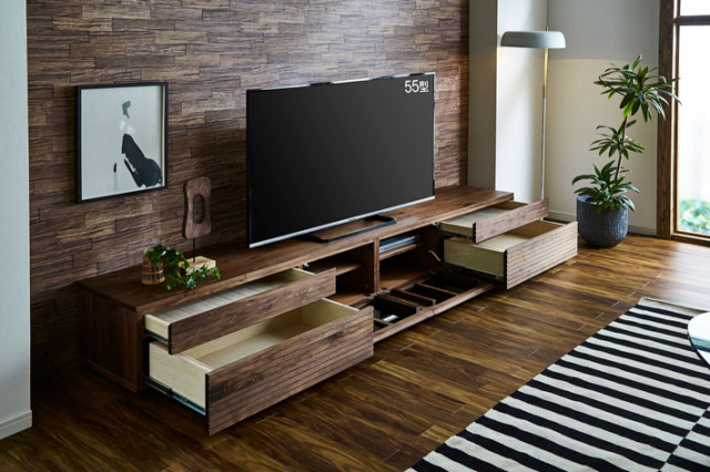 天然木・無垢材のテレビボード風雅type2ウォールナット幅2700mm4