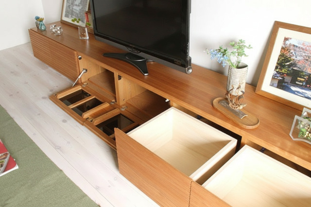 天然木・無垢ブラックチェリーの大型テレビボード 風雅