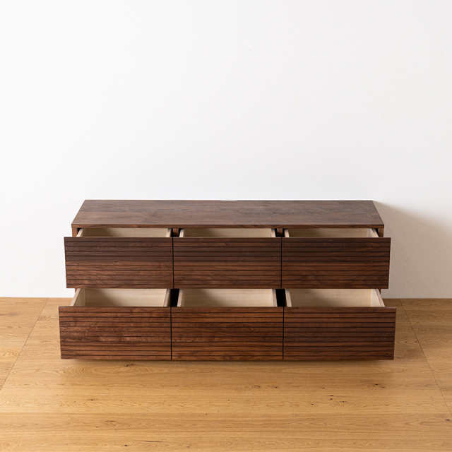 天然木・無垢材使用のシンプル家具シリーズ 風雅 チェスト ウォールナット