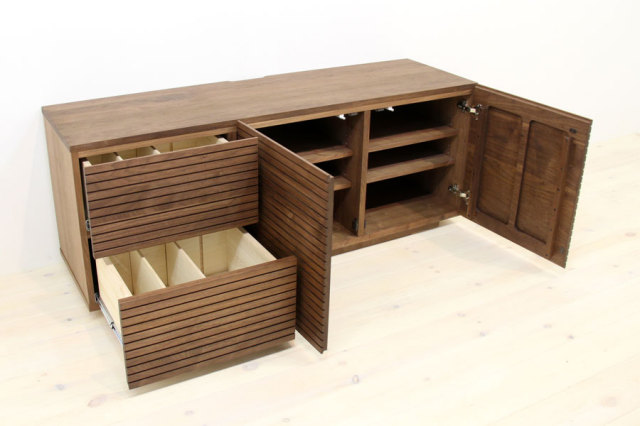 天然木・無垢材使用のシンプル家具シリーズ 風雅 チェスト ウォールナット