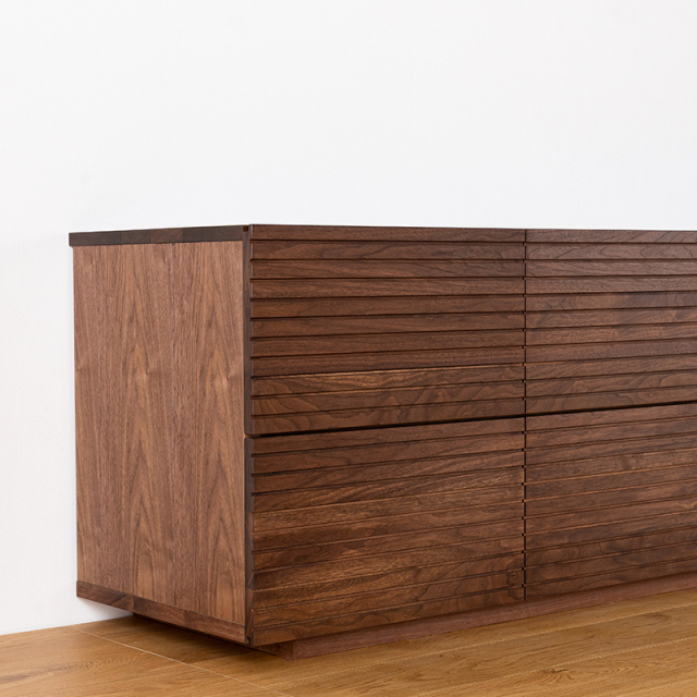 天然木・無垢材使用のシンプル家具シリーズ 風雅 チェスト ウォールナット