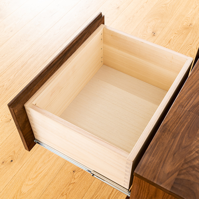 天然木・無垢材使用のシンプル家具シリーズ 風雅 チェスト ウォールナット