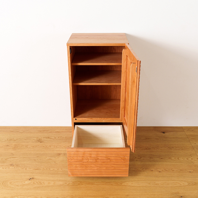 風雅／FUUGA　サイドキャビネット 幅490 mm（ブラックチェリー-スリット）