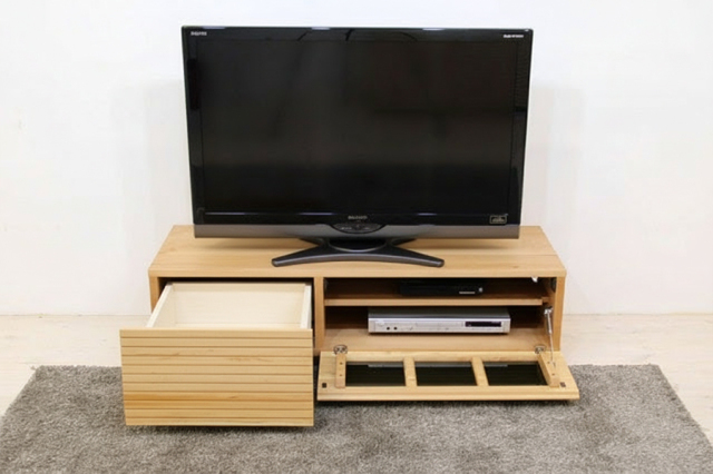 サイズオーダー可能 天然木・無垢材使用のシンプル家具シリーズ 風雅 テレビボード ブラックチェリー