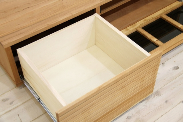 サイズオーダー可能 天然木・無垢材使用のシンプル家具シリーズ 風雅 テレビボード ブラックチェリー