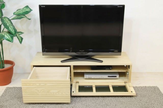 サイズオーダー可能 天然木・無垢材使用のシンプル家具シリーズ 風雅 テレビボード ホワイトアッシュ