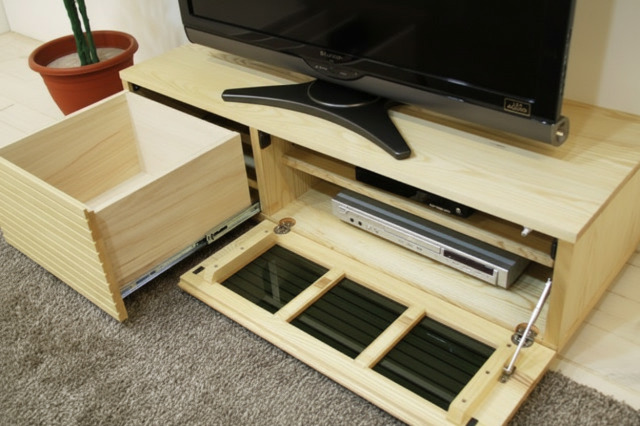 サイズオーダー可能 天然木・無垢材使用のシンプル家具シリーズ 風雅 テレビボード ホワイトアッシュ