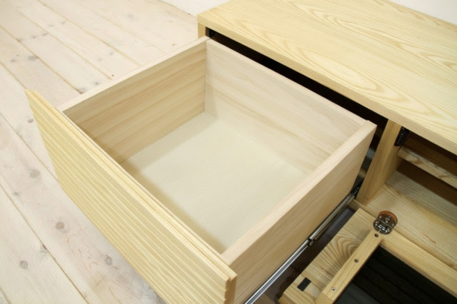 【サイズオーダー可】天然木、無垢材使用テレビボード 風雅／FUUGA-幅1200mm（ホワイトアッシュ‐スリット）st