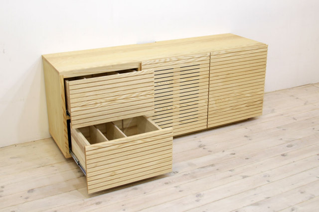 サイズオーダー可能 天然木・無垢材使用のシンプル家具シリーズ 風雅 テレビボード ホワイトアッシュ