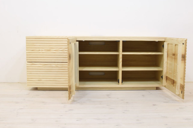 サイズオーダー可能 天然木・無垢材使用のシンプル家具シリーズ 風雅 テレビボード ホワイトアッシュ