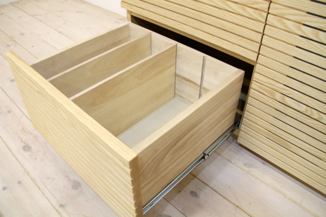 サイズオーダー可能 天然木・無垢材使用のシンプル家具シリーズ 風雅 テレビボード ホワイトアッシュ