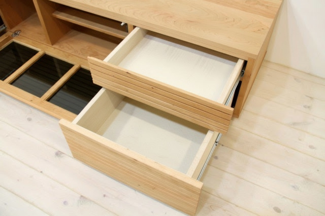 サイズオーダー可能 天然木・無垢材使用のシンプル家具シリーズ 風雅 テレビボード ブラックチェリー