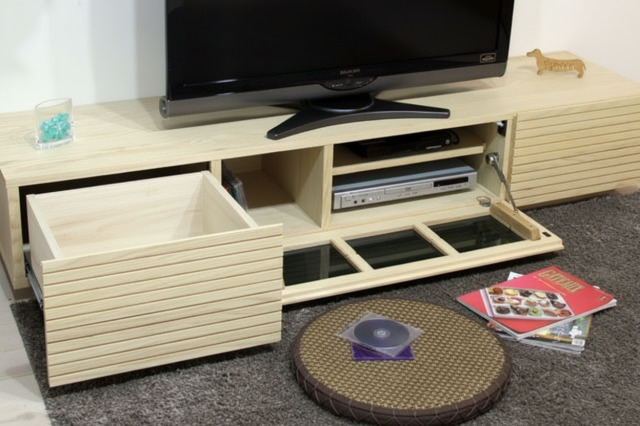サイズオーダー可能 天然木・無垢材使用のシンプル家具シリーズ 風雅 テレビボード ホワイトアッシュ