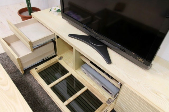 サイズオーダー可能 天然木・無垢材使用のシンプル家具シリーズ 風雅 テレビボード ホワイトアッシュ