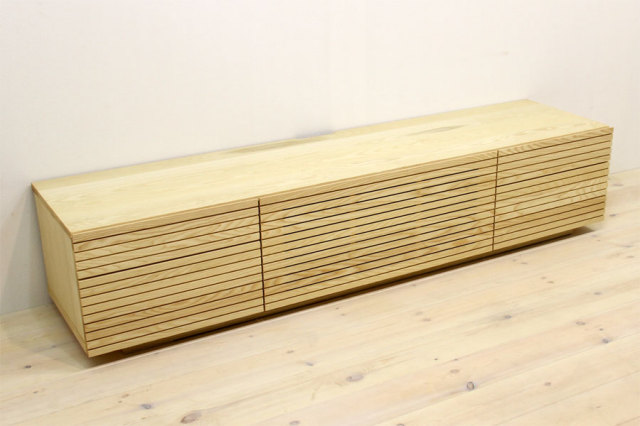 サイズオーダー可能 天然木・無垢材使用のシンプル家具シリーズ 風雅 テレビボード ホワイトアッシュ