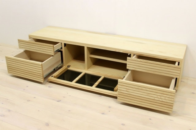 サイズオーダー可能 天然木・無垢材使用のシンプル家具シリーズ 風雅 テレビボード ホワイトアッシュ