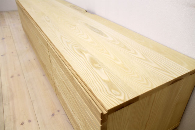 サイズオーダー可能 天然木・無垢材使用のシンプル家具シリーズ 風雅 テレビボード ホワイトアッシュ