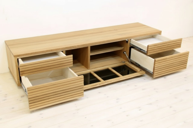 サイズオーダー可能 天然木・無垢材使用のシンプル家具シリーズ 風雅 テレビボード ホワイトオーク