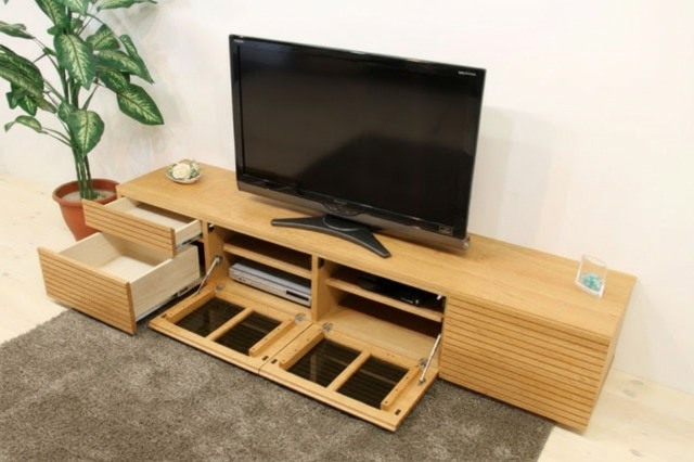 サイズオーダー可能 天然木・無垢材使用のシンプル家具シリーズ 風雅 テレビボード ブラックチェリー