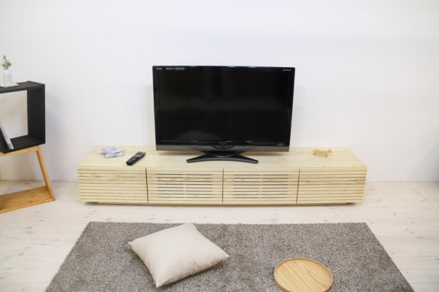 サイズオーダー可能 天然木・無垢材使用のシンプル家具シリーズ 風雅 テレビボード ホワイトアッシュ