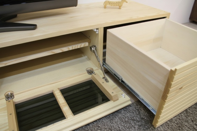 サイズオーダー可能 天然木・無垢材使用のシンプル家具シリーズ 風雅 テレビボード ホワイトアッシュ