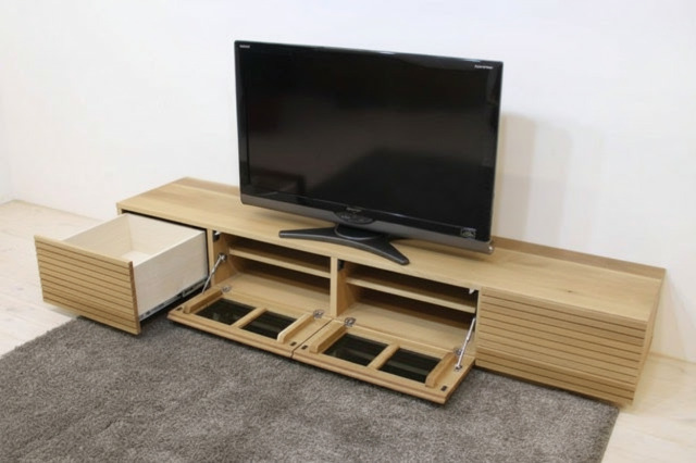 サイズオーダー可能 天然木・無垢材使用のシンプル家具シリーズ 風雅 テレビボード ホワイトオーク