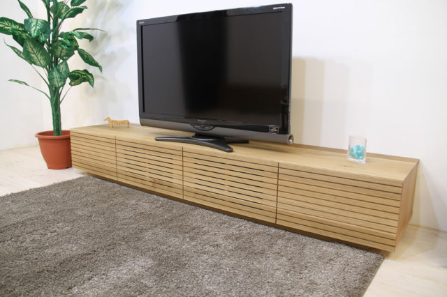 サイズオーダー可能 天然木・無垢材使用のシンプル家具シリーズ 風雅 テレビボード ホワイトオーク